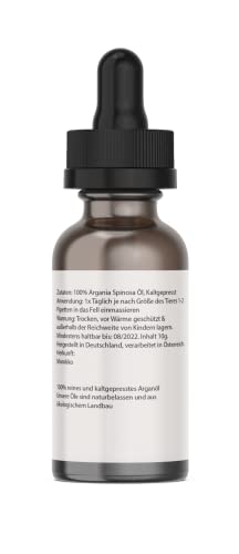 Saint Nutrition Juckreiz Argan Öl für Haustiere | Hilfe bei Juckreiz durch Hautkrankheiten | auch durch Milben & Läuse | HOCHWIRKSAM | für Hunde und Katzen | Grasmilben | Katze | Hund | Pferd