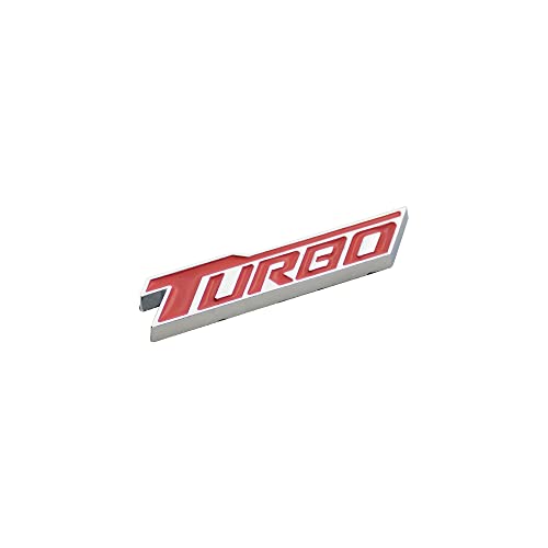 Image of 2 Pack Universal Metal Turbo Badge Emblem Car Auto Fender Trunk Tailgate Decal Sticker (Silver Red), Red,Silver