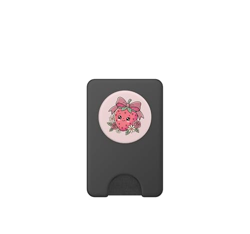 Lazo Kawaii Strawberry PopSockets PopWallet para MagSafe Mujer 2