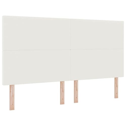 vidaXL Tête de lit avec tête de lit Crème 180 cm Cuir synthétique, Têtière Moderne, réglable pour lit King, Simili Cuir rembourré, Dossier Confortable,...