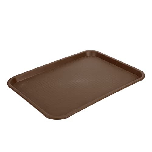 Plateaux de service antidérapants lot de 2 en plastique robuste empilables couleur café - 8