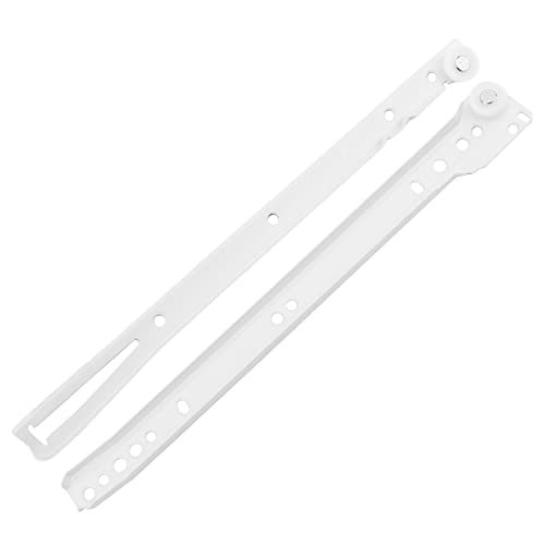 MroMax 12-inch Cold Rolled Steel Keyboard Slide Glide, 2 Fold Ball Bearing Slide Track Rail 2 Sections Steel Heavy Runners Ball Roller Wheel Cabinet Drawer Runner, White, 1 Pair