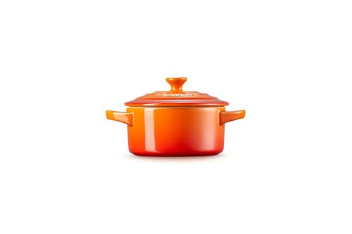Le Creuset Stoneware Petite Round Casserole, 8-Ounce, Flame/Volcanic
