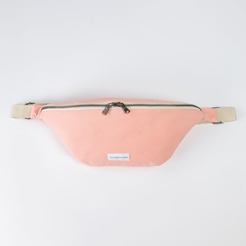 Image of The Peacock Crew Canvas Crossbody Sling Bag for Men & Women - Adjustable Strap, Dual Zippers Left /Right Handed, Secure Everyday Travel Fanny Pack Shoulder Pouch, Trekker Blush Pink, 14.5 x 6.3 x 3.6