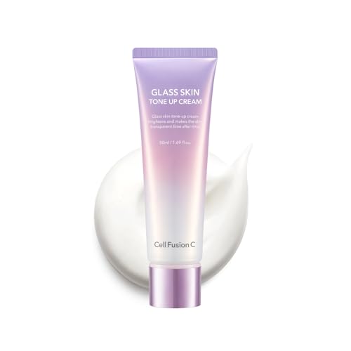 Cell Fusion C Glass Skin Tone Up Cream, Vitamins + Alpha-Arbutin - Natural Makeup Look, For Bright, Even Skin Tone, 50ml / 1.69 fl.oz.