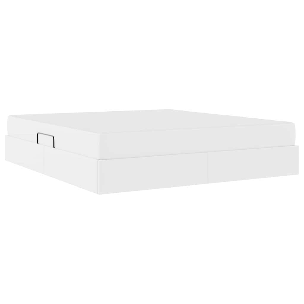 Cama somier Base lecho canapé con cabecero, Estructura Metal Cuero Artificial, colchón King 160 x 200 cm, almacenaje abatible elevable para Dormitorio Adulto 2 Personas y Ahorro Espacio