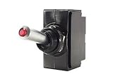 Toggle Switch ON/OFF, SPST, Lighted with a Red Lens