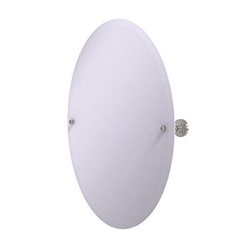 Allied Brass DT-91 Frameless Oval Tilt Beveled Edge Wall Mirror, Satin Nickel