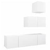 Grand espace de rangement : avec un total de quatre armoires, cet ensemble offre beaucoup d'espace pour les DVD, les magazines et les récepteurs. La combinaison comprend un module (30,5 x 30 x 30 cm) et trois autres modules (60 x 30 x 30 cm chacun) pour un rangement clair de vos médias.