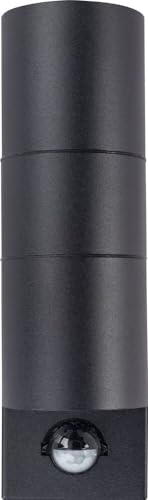Luceco Black Stainless Steel Exterior Decorative Gu10 Up or Down Wall Light with Pir Motion Sensor - Ip44 - Image 4