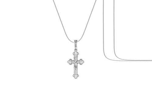 Pendentif Dieu Jésus en argent pur avec chaîne serpent de 56 cm pour homme et femme
