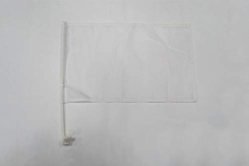 AZ FLAG AUTOFAHNE EINFARBIG Weiss 45x30cm - EINFARBIG AUTOFLAGGE 30 x 45 cm Auto flaggen