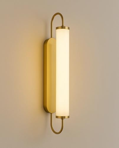 Image of CORAL TREE Modern Vertical Brass Wall Sconce Light | Luxury LED Wall Lamp for Living Room, Bedroom, Hallway & Hotel Decor | Contemporary Wall Mounted Light Fixture