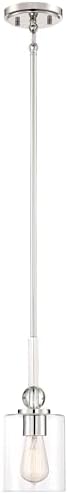 Minka Lavery 3070-613 Studio 5 Mini Pendant, 1-Light, 60 Total Watts, 5-in H x 12.25-in W, Polished Nickel