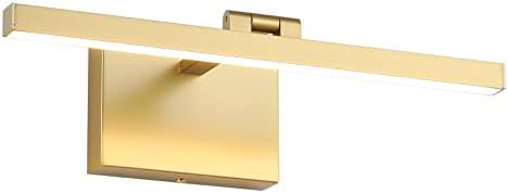 Joosenhouse Hard Wired Picture Light Gold Modern Picture Lights for Paintings 300 Lumens Brightness Adjustable Swing Arm Wall Lamp Dimmable Accent Lighting 110V AC