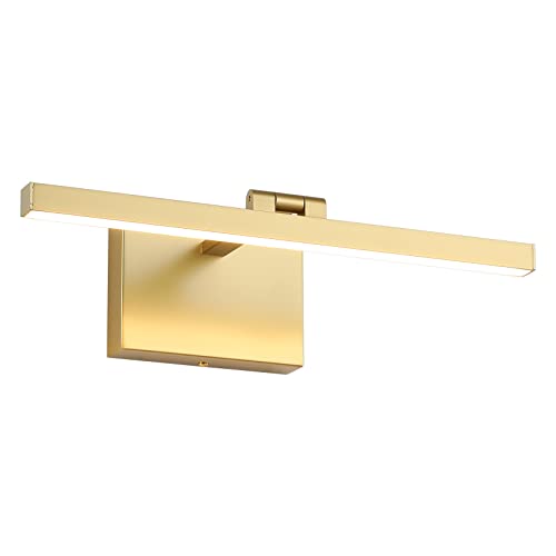 Joosenhouse Hard Wired Picture Light Gold Modern Picture Lights for Paintings 300 Lumens Brightness Adjustable Swing Arm Wall Lamp Dimmable Accent Lighting 110V AC