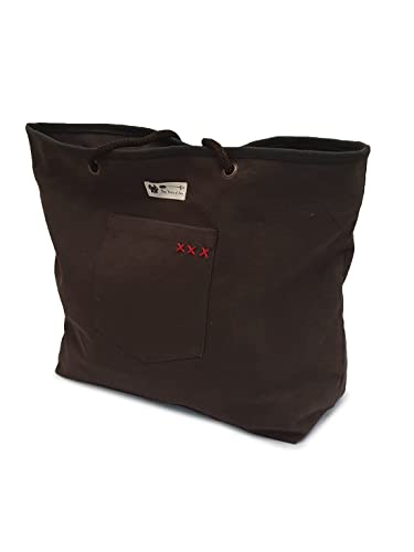 Image of The House of tara Cotton Oversized Canvas Tote Bag with Zip Pouch | YKK Zipper Closure | Padded Pocket for Tablet & Sunglasses /Phone | Bottle Holder | Strong Nylon Handles | Women