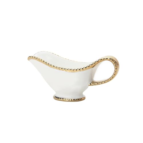 Saucière, Pichet à sauce for saucière en céramique blanche avec poignée, récipient décoratif for saucière en porcelaine for fête de bouillon de steak de bœuf,pour les sauces