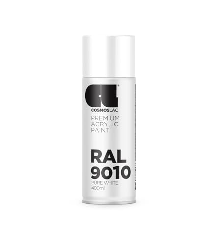 Image of Cosmos LAC Acrylic Paint Spray Can for DIY Projects Spray Paint, 400 ml (RAL 9010 Matte White)