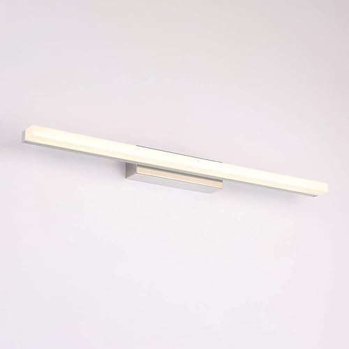 Luz de espejo LED Compatible with tocador de baño, lámpara frontal de espejo de metal con iluminación de pantalla acrílica(Silver 6000k)