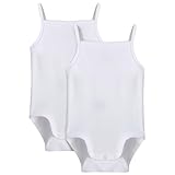 Baby Shoora Cotton Set Of 2 Pieces Sleeveless Bodysuit Underwear For Girls-White, 9-12 Months