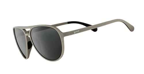 goodr Clubhouse Closeout Polarized Aviator Sunglasses for Men & Women, Large Sized (Mach G), Gray Solid Frame with Black Reflective Lens, UV400 Protection, No Slip, No Bounce