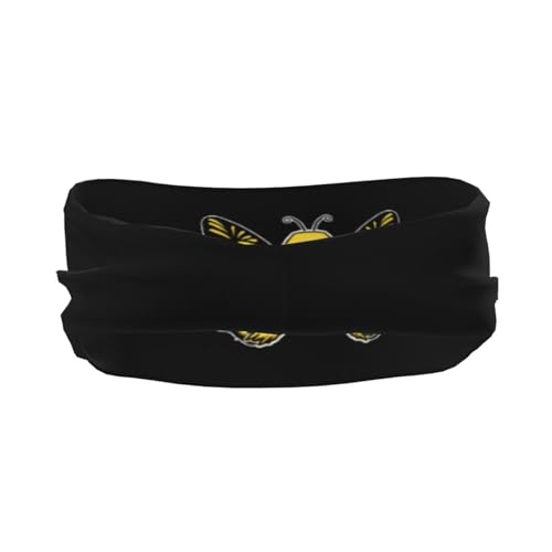Gold Butterfly Ribbon Heartbeat Childhood Cancer Awareness Adjustable Sports Headband Moisture-Wicking Sweatband for Running & Workout3