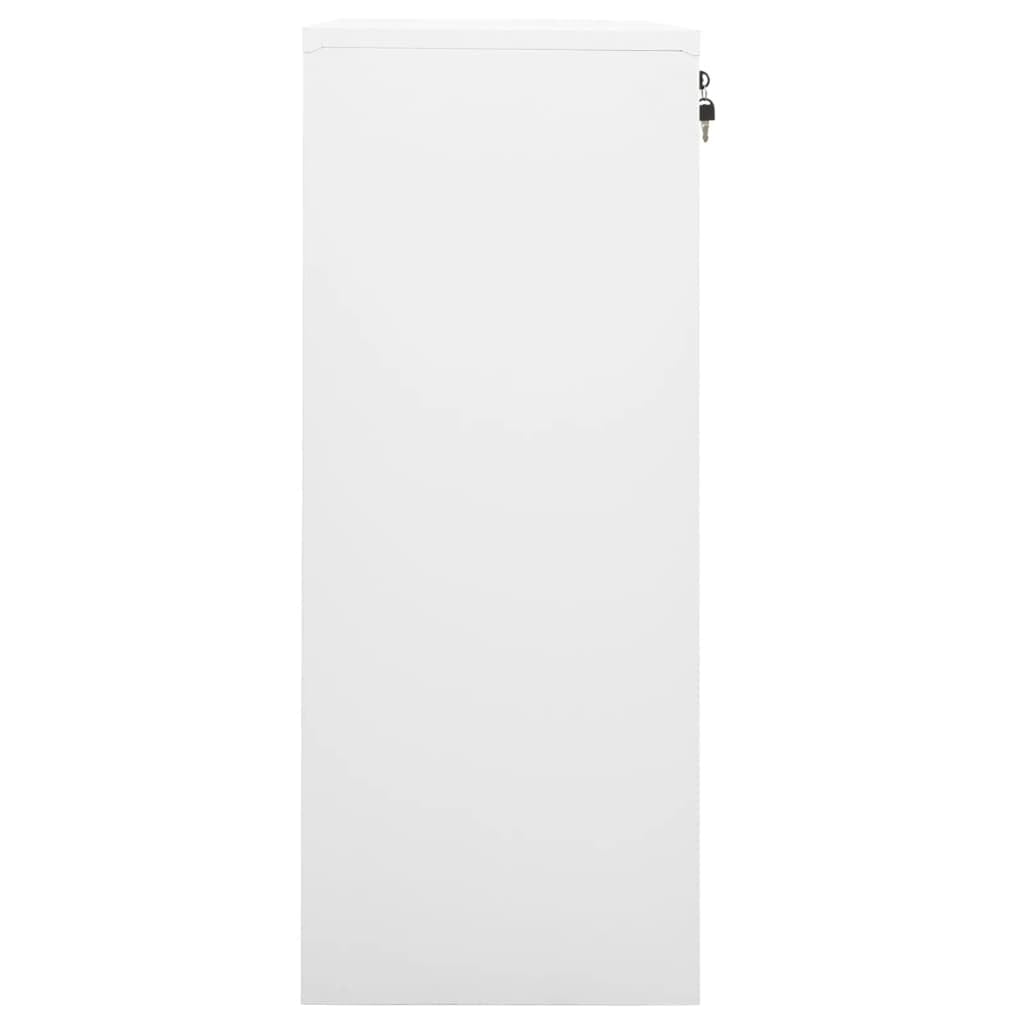 Armario de Taquilla Armario de Oficina Armario metálico Armario de Garaje de Oficina con cajones, para Oficina, Garaje-Blanco-90 x 40 x 102 cm