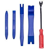 DEDC 5Pcs Auto Trim Removal Tool Kit Door Clip Panel Trim Removal Tool Fastener Remover With Storage Bag for Car Dash Radio Audio Door Molding Panel Repair Installer Open Pry