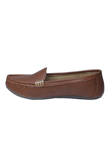 Image of Pluxh Women Ballet Flats | Slip-On Casual & Formal Shoes | Elegant Metal Accent Design, Soft Cushioned Insole with Flexible Anti-Slip Sole | Office Wear, Daily Use & Travel Footwear