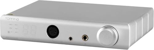 Auinshifiman Topping A90 Discrete Fully NFCA Balanced Headphone Amplifier 9800mWx2 HiFi 2 Gain 4Pin XLR/4.4MM Balanced/6.35MM SE Out Desktop Headphone Amp Preamp with Remote Control (Silver)