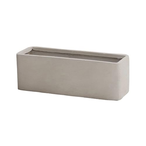 Jardinière rectangulaire longue grand pot de fleurs extérieur avec drainage - 2