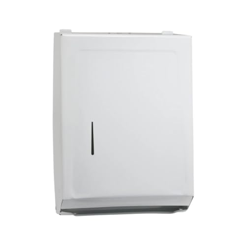 Soro Essentials- Multi-Fold Paper Towel Metal Dispenser White Epoxy Coated- Fits 3-1/8