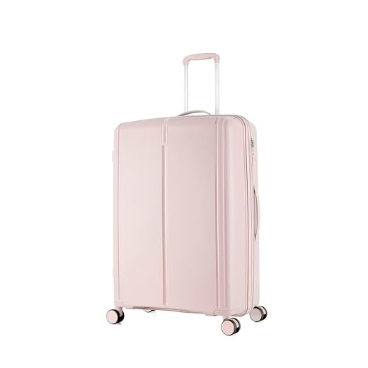 METZELDER Valise Rigide Victoria Coque Incassable 100% Polypropylène, Serrure TSA, avec Souflet Extension Garantie 2 Ans (Rose Pastel (Pink), L (Large) - 113L- 76x52x33cm - 4.4kg)