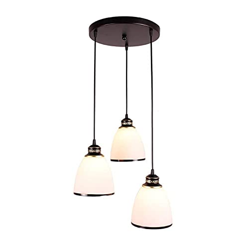 Lustre de cuisine rond noir et verre pour éclairer votre bar de salle à manger