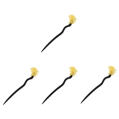 Épingles à cheveux en bois lot de 4 pic chignon femme pour bal de promo