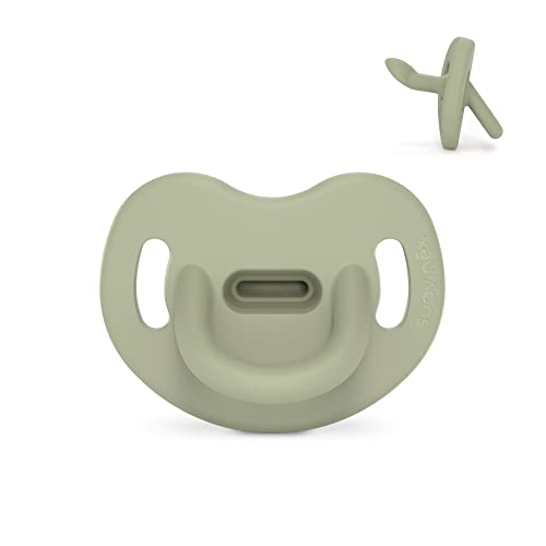 Suavinex, Chupete Todo Silicona, para Bebés 0/6 Meses, Chupete con Tetina Anatómica Sx Pro, Súper Blandito y Flexible, Ideal para Dormir, Colour Essence, Verde