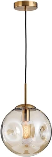 Lustre suspension réglable luminaire plafonnier globe verre salon chambre