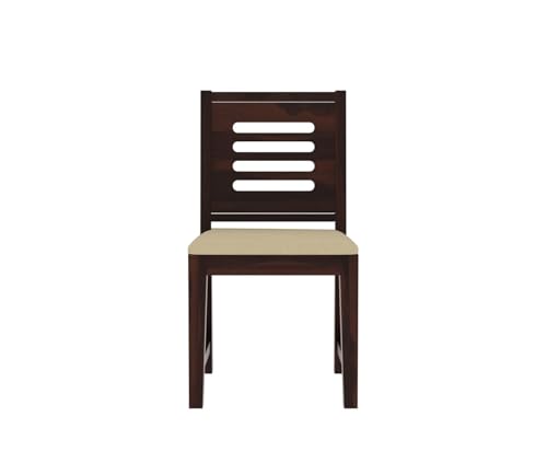 Image of AADITYA WOODS Solid Sheesham Wood Six Seater Dining Table Set with Chairs & Bench for Living Room Home Wooden 6 Seater Dining Table for Home Office Dining Room Set- Walnut & Cream
