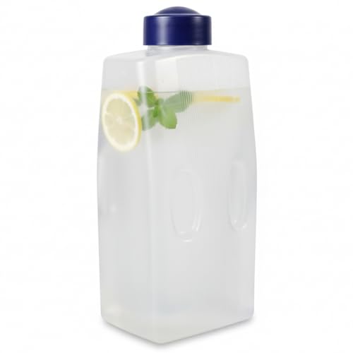 2L Iced Tea Pitchers & Clear Reusable Juice Bottles – Leak-Proof Large Water Bottle for Cold Brew, Family Drinks & Fridge Use