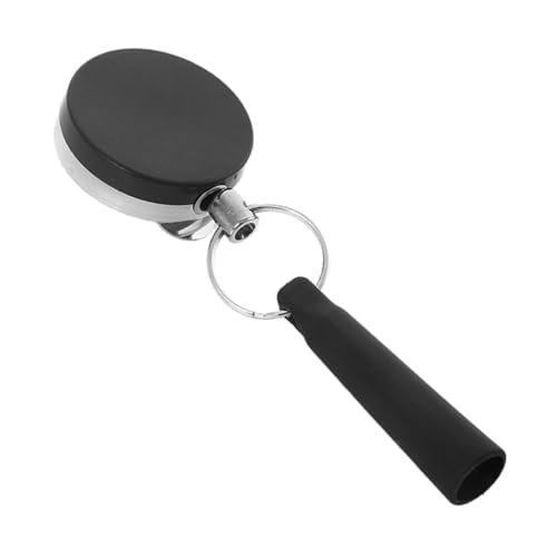 Angoily Portalápices Retráctil Hebilla De Cadena De Bolsa De Metal Llavero Telescópico-capuchón Llavero Estirable Tapas Retráctiles Para Bolígrafos Llavero Elástico Negro El Plastico