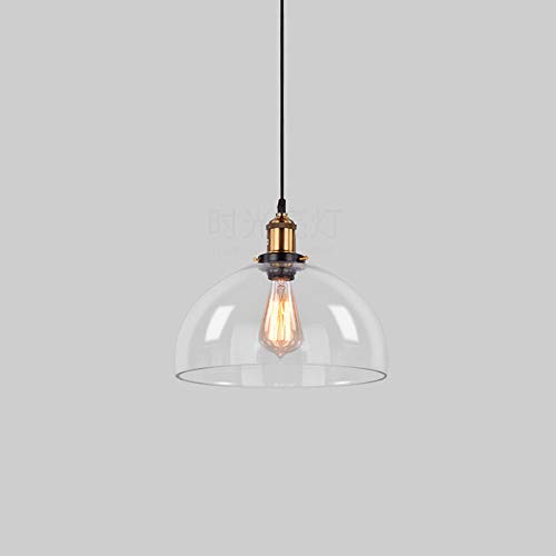 Lustre verre suspendu rétro en métal industriel luminaire vintage réglable à tête unique