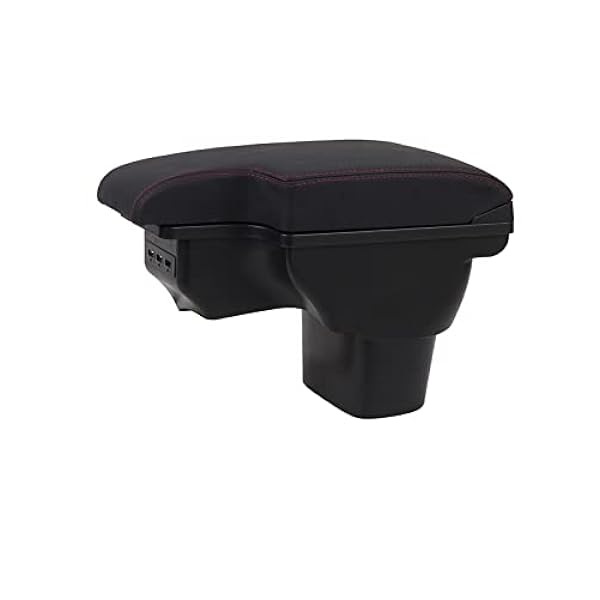 Reposabrazos Caja Almacenamiento Caja De Almacenamiento Para Reposabrazos Coche Piezas Reacondicionamiento Accesorios USB Detalles Interiores Para ESQ Para Juke 2010 - 2019 ( Color : Black red line )