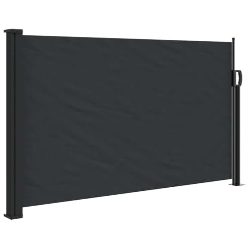 vidaXL Toldo Lateral Retráctil, Pantalla de Privacidad, Toldo Resistente al Agua Rayos UV, Toldo Lateral para Jardín Patio Balcón, Negro