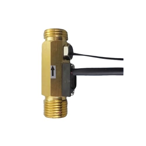 LBBCQVJK USC-HS21TLT Brass Body Hall Effect Water Flow Sensor with Temperature Sensor NTC50K 1-30L/min Male G1/2