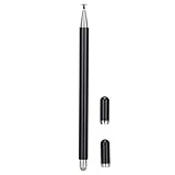 Bolígrafos Stylus, Bolígrafo Táctil Inteligente 2 en 1, Bolígrafo Táctil de Alta Durabilidad de Aleación de Aluminio de Control Preciso para Todas Las Pantallas Táctiles(Negro)