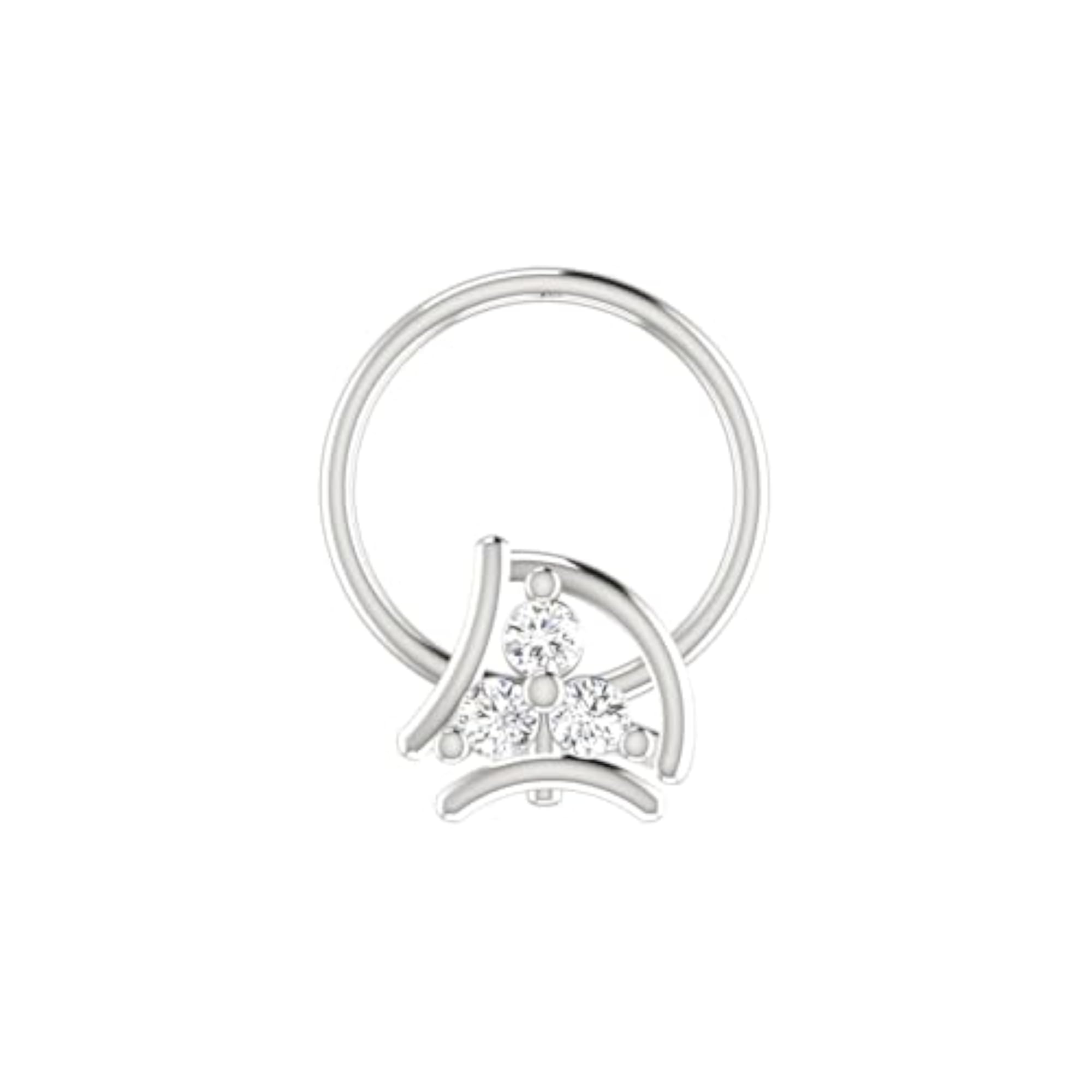 Women's 18K White Gold & Certified Diamond Nose Ring