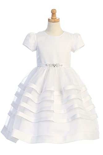 First Communion Dresses for Girls 7-16 Plus Size Holy 1st Satin White Vestidos de Primera Comunion para Niñas4