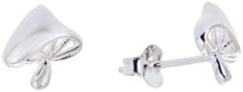 Sterling Silver Mushroom Stud Earrings