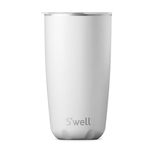 S'well 18oz Stainless Steel Tumbler with Sliding Lid, Moonstone, Triple Layer Vacuum Insulated Containers, Keeps Drinks Cold for 12 Hours and Hot for 4 Hours, BPA Free